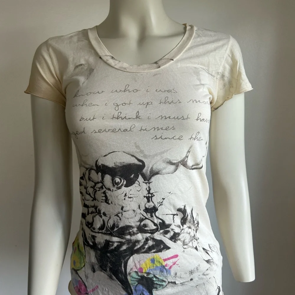 Graphic Print Cream T-Shirt small_3